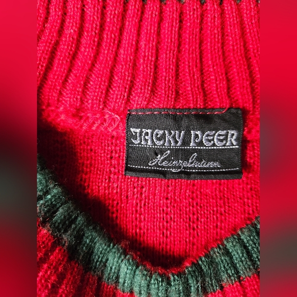 Vintage Jacky Peer GR 54 Men's Knitted Sweater Red - Picture 6 of 10
